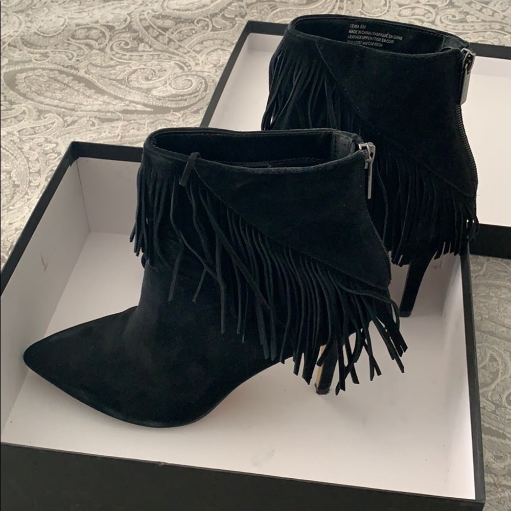 Saks Avenue Suede Black - High Heel Boots - Size 8
